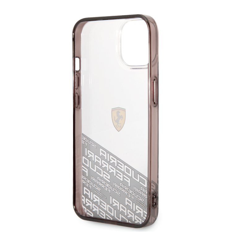 Ferrari PC/TPU IML Case with Bottom Scuderia Allover Print iPhone 14 Compatibility - Silver