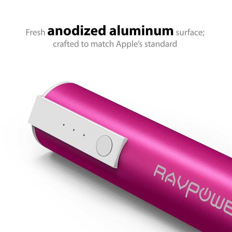RAVPower 3350mAh Luster Portable Charger - Pink