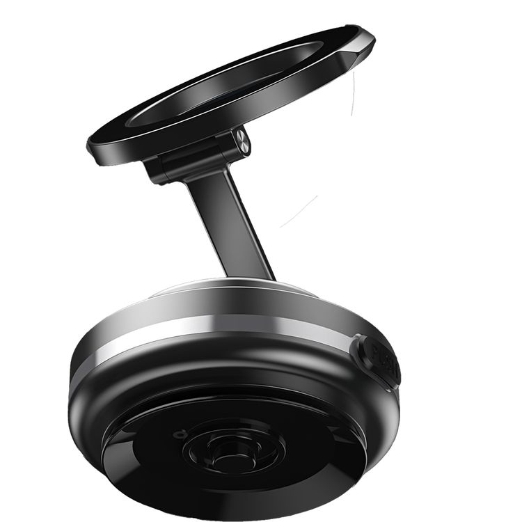 Porodo Vacuum Lock MagSafe Phone Holder with One-Touch Electric Suction, 100mAh Battery, N52 Magnets, 360° Rotation, Adjustable Viewing Angle, Foldable State, Multi-Surface Mount, ABS, Silicone & Zinc Alloy Material - Black