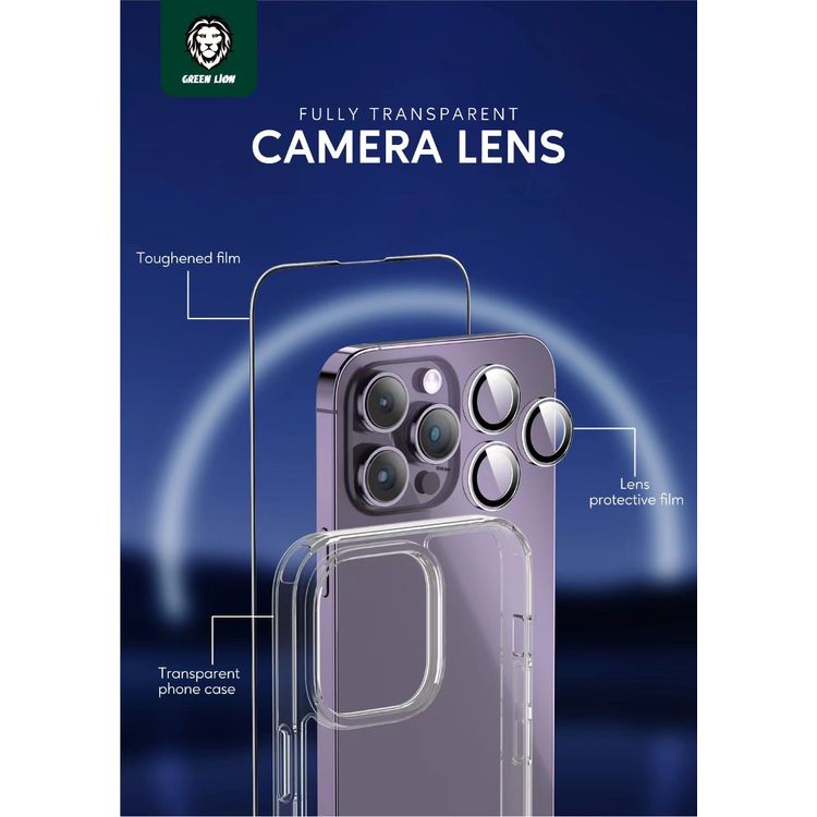 Green Lion 3 in 1 Protection Pack iPhone 14 Pro - Clear