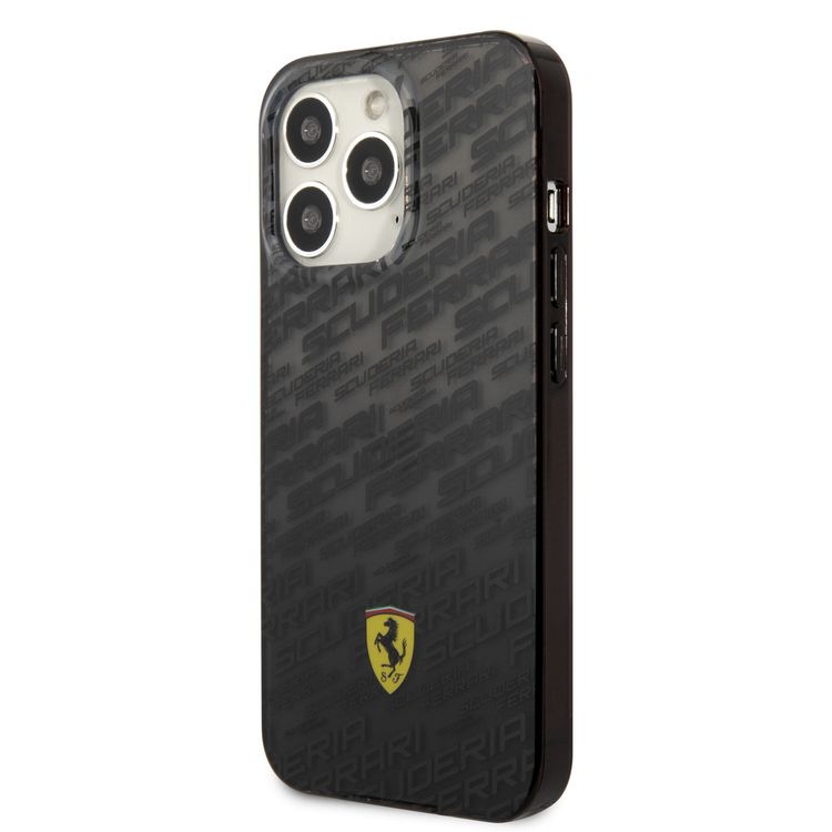 Ferrari PC/TPU Scuderia Dyed Bumper  Case, Drop protection, Compatible with iPhone 13 Pro Max - Black