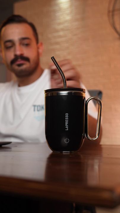 LePresso Sip Spin Magnetic Auto-Stirring Mug