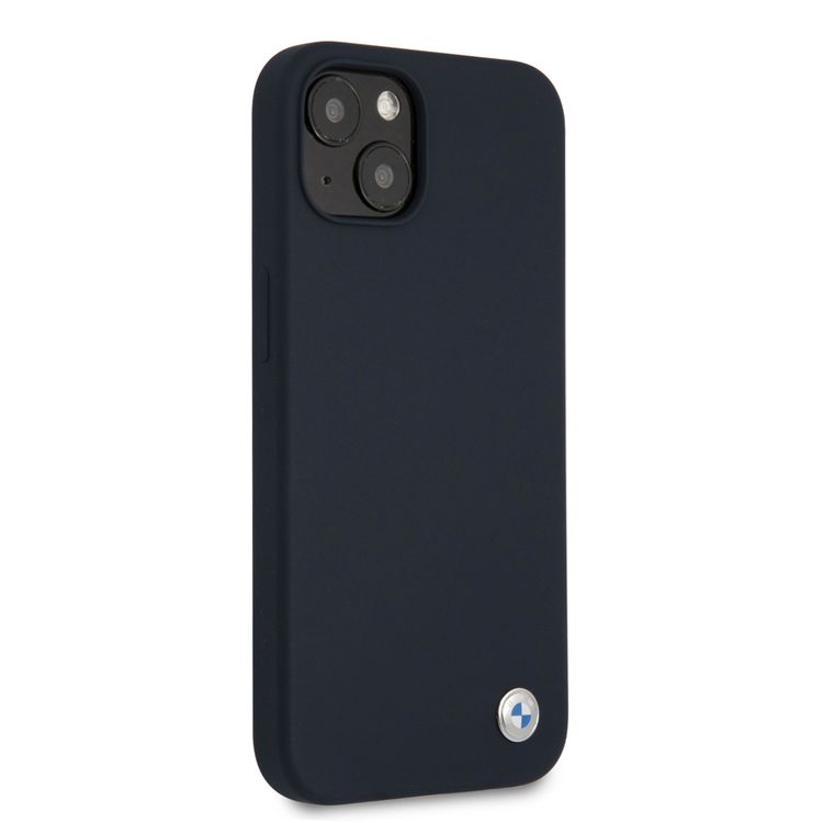 CG MOBILE BMW Liquid Silicone Hard Case Metal Logo Compatible for iPhone 13 (6.1") Easy Access to All Ports, Anti-Scratch - Blue