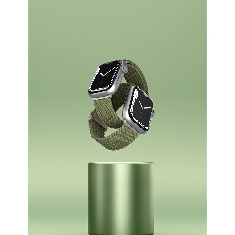 Levelo Crisben Watch Strap with Metal Buckle for Apple Watch 49/45mm, Water & Sweat Resistant, Compatible with SE, Series 8, 7, 6, 5 & 4, Adjustable & Stretchable Loop Band - Green