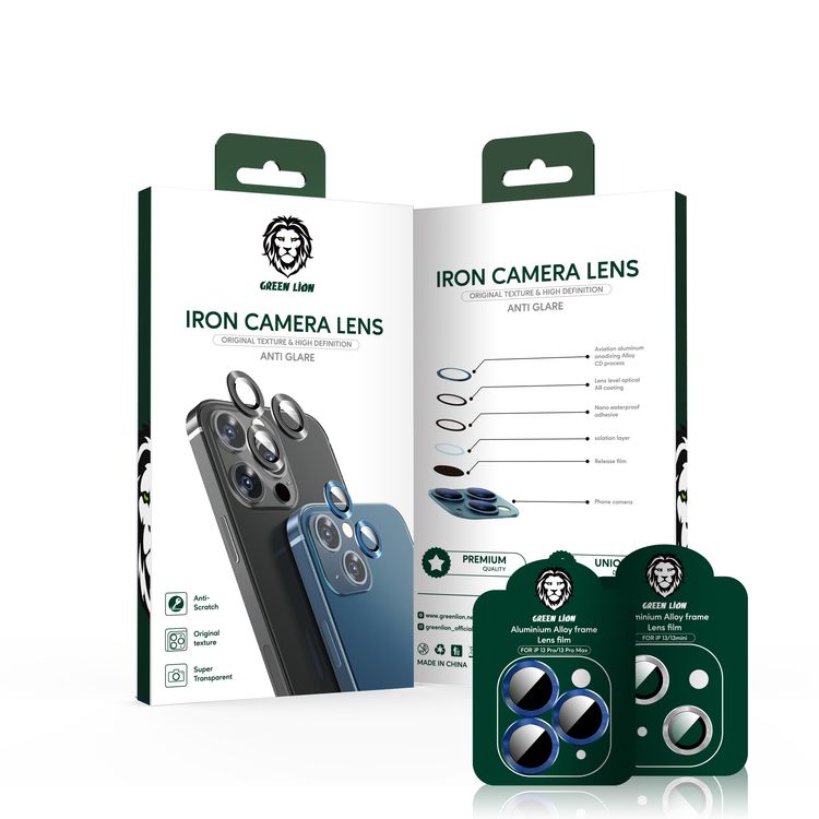 واقي عدسة زجاجي مضاد للتوهج للكاميرا من جرين ليون لهاتف آيفون 11 - أخضر