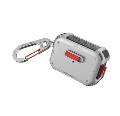 Skinarma Airpods Pro 2 Case Mecha with Layered Hybrid Shell Construction, Secure Magnetic Closure, Precise Openings for Speakers and Charging Port - Chrome