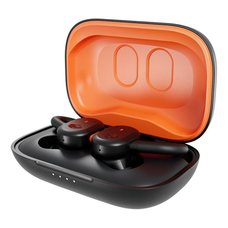Skullcandy Push Active True Wireless in-Ear Earbuds, Call, Track & Volume Controls, Dual Noise-Reducing Microphones, 44 Hours Total Battery Life, 6 mm Driver Diameter - Black/Orange