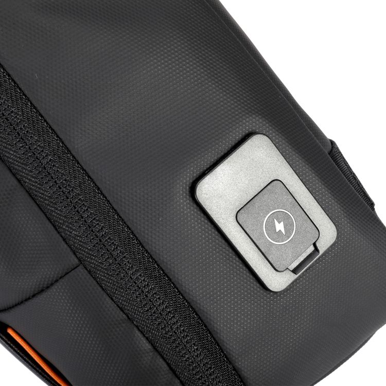 Porodo Gaming Sling Bag with 20W USB-C Charging Outlet, 2 Compartments, Polyester, Waterproof - Black