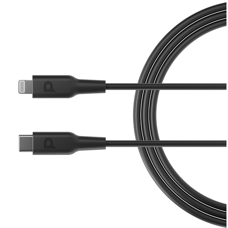 Powerology USB-C to Lightning Cable 3M, 60W, Made with durable Thermoplastic Elastomers, Withstands up to 30,000 bends - Black	