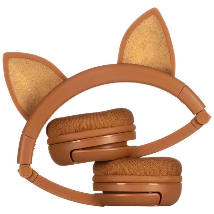 سماعات رأس للأطفال من BuddyPhones Playears مع BuddyLink للمشاركة، وحجم عصابة رأس قابل للتعديل، وتصميم قابل للطي، وعمر بطارية يصل إلى 24 ساعة - ثعلب