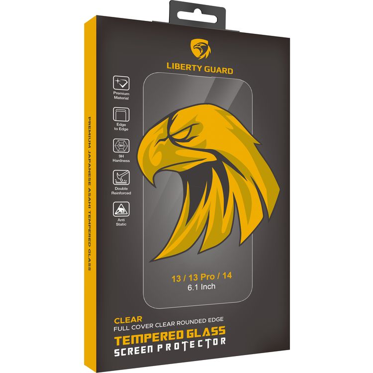 Liberty Guard 2.5D Full Cover DR Luminous Glass iPhone 13/ iPhone 13 Pro/  iPhone 14 - Clear