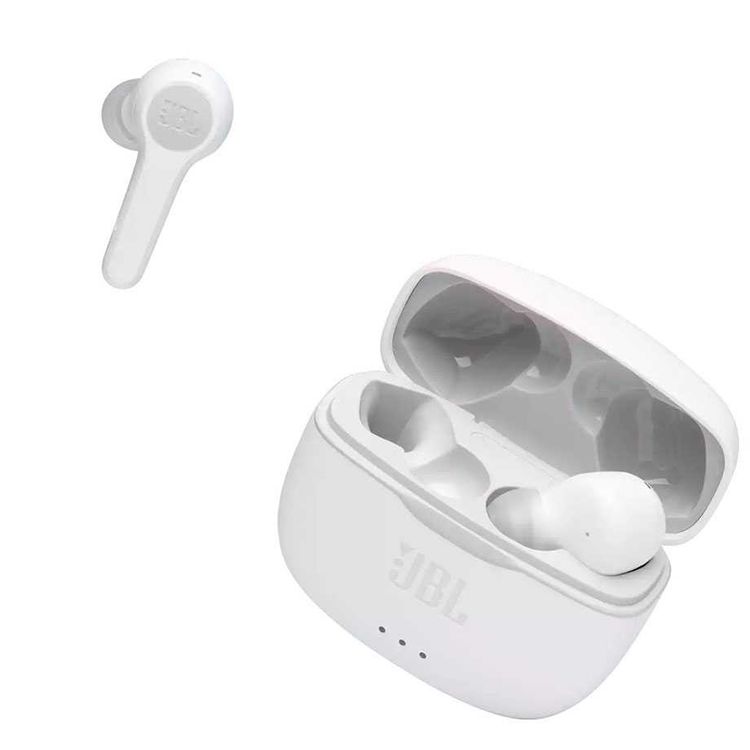 JBL T215 TWS True Wireless In-Ear Earbuds, Pure Bass Sound, Bluetooth Headphones 25H Battery , Dual Connect, Compatible with Android and iOS -  White