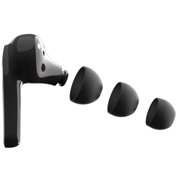 Belkin SOUNDFORM Move Plus True Wireless Earbuds with Wireless Charging Case, Touch Control, Take Calls with Either Earbud, 3 Sizes Ear Tips, IPX5 Waterproof Rating, 6mm Driver Size, Lightweight - Black 