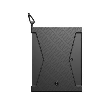 Levelo Offshore Passport Holder Leather Case with Fine Leather Grain Material, 6 Card Slots, Magnetic Lock, Two Straps Included - Black