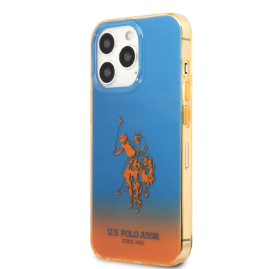 USPA PC/TPU Case with Dyed Bumper & Horse Logo iPhone 14 Compatibility - Navy