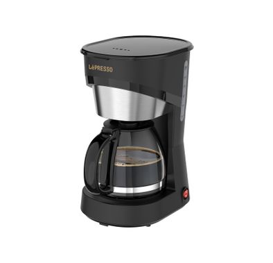 صانع القهوة LePresso بخاصية التنقيط مع إبريق زجاجي، سعة خزان المياه 1.5 لتر، قدرة 900 واط، سعة إبريق القهوة 15 كوبًا، فلتر نايلون قابل للغسل، وظيفة الحفاظ على السخونة - أسود