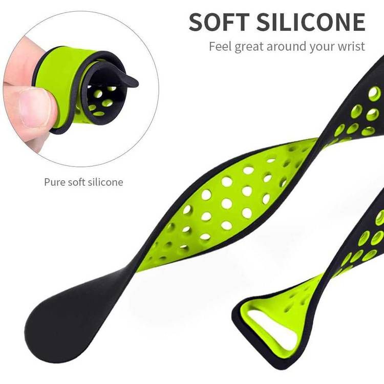 iGuard by Porodo Nike Watch Band, Fit & Comfortable Replacement Wrist Band, Adjustable Straps Compatible for Apple Watch 40mm / 38mm - Dark Blue / Yellow