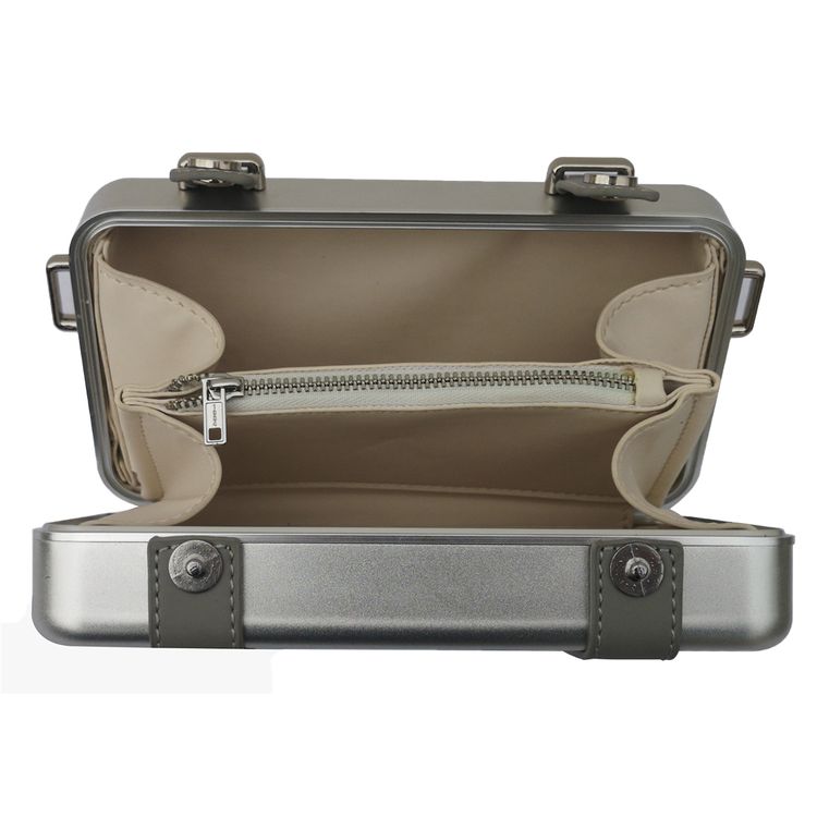 Green Lion Valancia Carry Bag with 3 Compartments, Aluminum Alloy, PU Leather - Silver