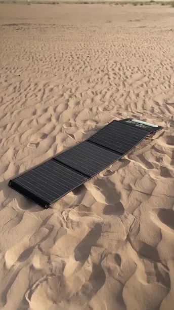 Buy Powerology 60W Folding Design Portable Solar Panel in UAE | PD 45W - Black Color | (PWSLPN-BK)