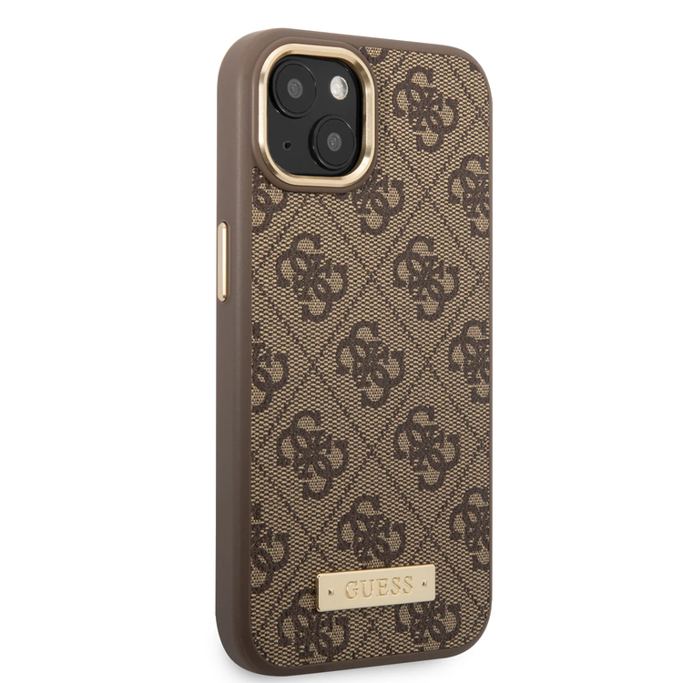 Guess Magsafe 4G PU Case With Metal Plate Logo - iPhone 14 Plus - Brown