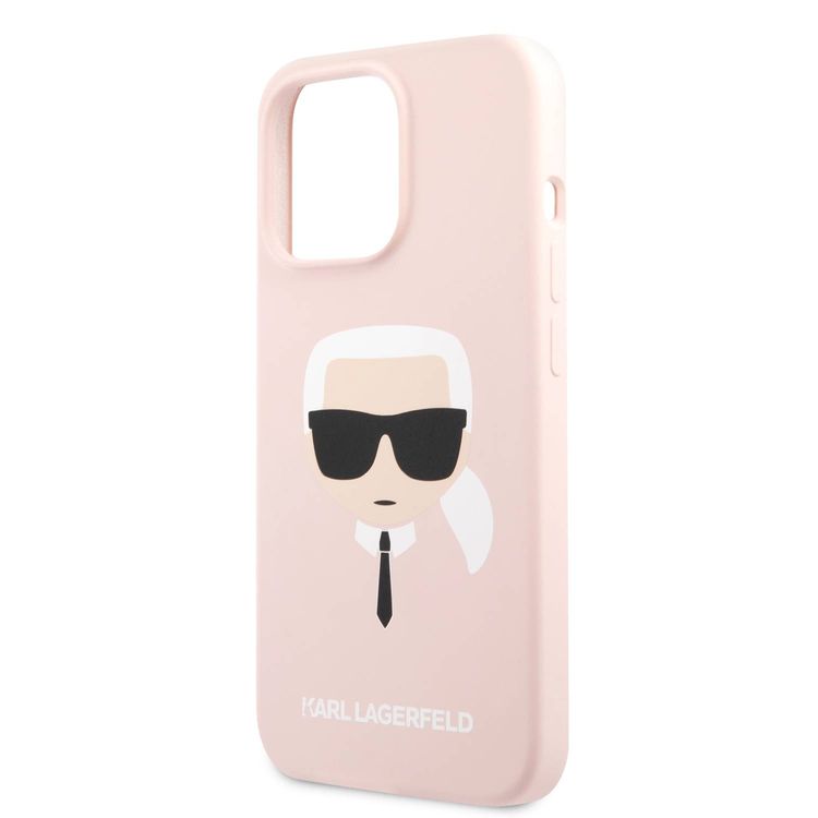 CG MOBILE Karl Lagerfeld Liquid Silicone Case Karl`s Head Compatible for iPhone 13 Mini (5.4") Shock & Scratch Resistant, Easy Access to All Ports, Drop Protection Back Cover