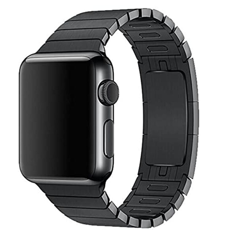 Devia Elegant Series Link Bracelet Compatible with Apple Watch 42/44mm, Water-Resistant Replacement Wrist Band Strap Suitable for Apple Smart Watch Generation 1/2/3/4/5 - Black