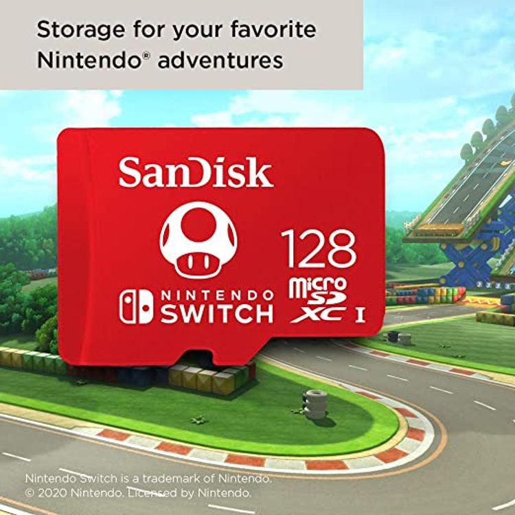 SanDisk 128GB MicroSDXC UHS-I Memory Card for Nintendo Switch - SDSQXAO-128G-GNCZN - Red