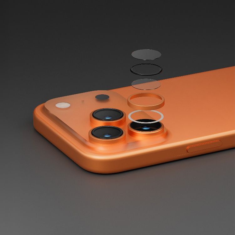 Levelo LucentTrio Camera Lens Protector with 99%  Transmittance for iPhone 17 Pro / 17 Pro Max, Anti-Fingerprint, Anti-Scratch, Double-Sided AR Glass, Oleophobic Coating, Multi-Layer Protection, Strong Adhesive - Titanium Orange