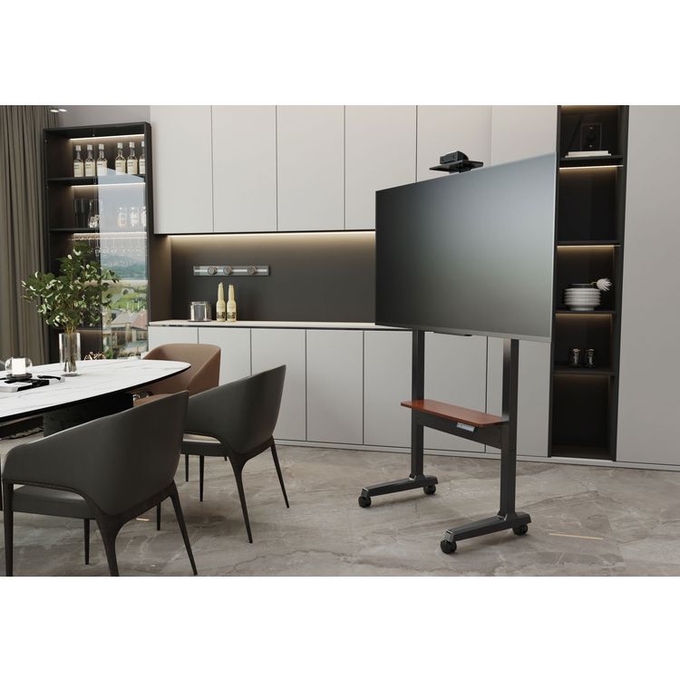 Powerology Electric TV Stand, 118-158cm Adjustable Height, 70kg Max Load - Black