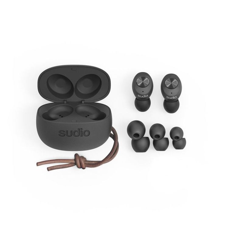 Sudio Tolv True Wireless Earbuds, Compatible with Android and iOS, Features a Microphone on Both Earbuds, Automatic Pairing Between Earbuds and Device, Up to 35 Hours Total Play Time, 10 m Bluetooth Range - Black