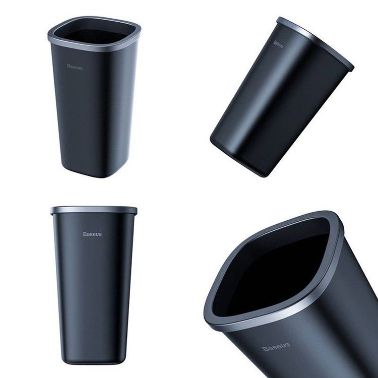 Baseus Dust-free Vehicle-mounted Trash Can with 800mL Capacity, ABS and PC Material, 90 Pieces of Garbage Bags Included, Mini and Portable, Fits in Car Armrest Box & Door Compartment, Easy to Clean - Black