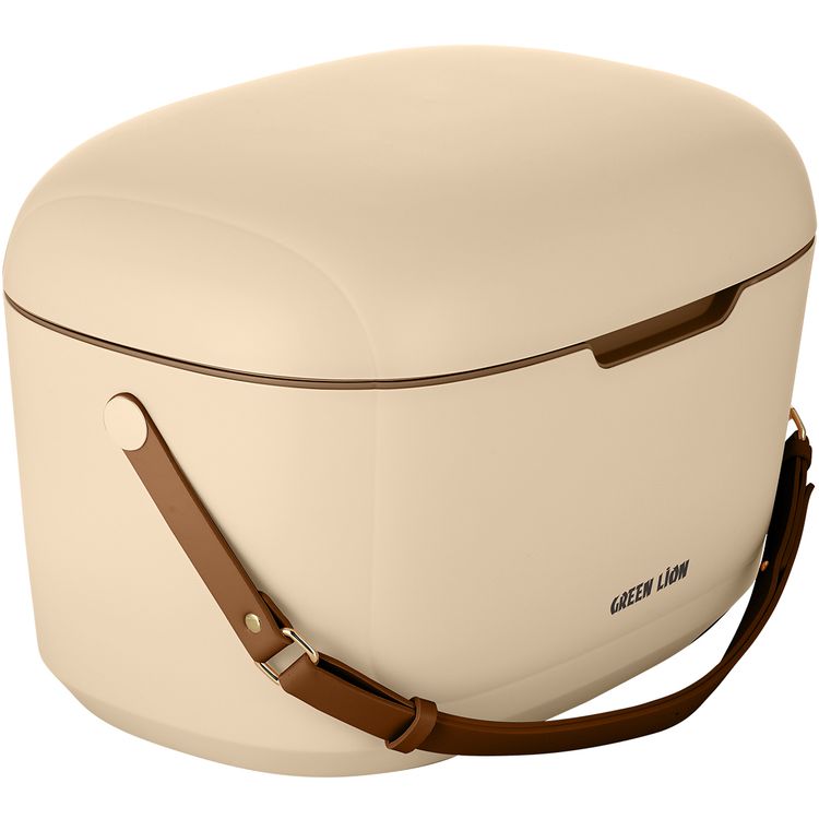 Green Lion Vintage Insulated Cooler Box 20L with Leak-Proof Design, Food-Grade Safety, Triple-Layer Insulation, Hot and Cold Storage, Adjustable Strap, Airtight Protection, Impact Resistant, Travel Friendly, Long-Lasting Insulation - Beige