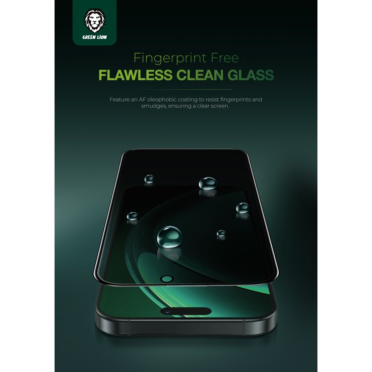 Green Lion 3D Silicone Plus Advanced Privacy Edge Glass for iPhone 16 6.1", Crystal Clear, Bubble Free, Anti Scratch, Highly Responsive, Anti Fingerprint, Grease Resistance - Black 