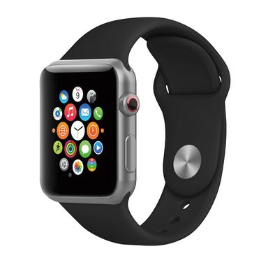 Porodo iGuard Silicone Loop Watch Band for Apple Watch 42/44/45mm, Easy Attachment & Detachment, Comfort Fit, Compatible with  Apple Watch Series 4/5/6/7/SE, User Friendly, Lightweight, Adjustable, High Quality - Black