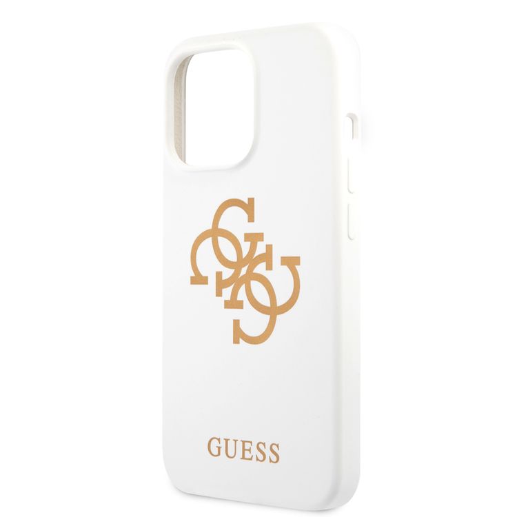 CG MOBILE Guess Liquid Silicone Case Big 4G with Logo Print Compatible for iPhone 13 Pro Max (6.7") Anti-Scratch, Easy Access to All Ports, Shock Absorption