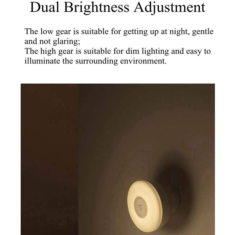 Xiaomi Mi Motion-Activated Night Light 2, 360 Degree Rotating, Dual sensor (Light & PIR Motion) 2800k warm White Light, Dual Brightness Adjustment, Innovative Magnetic Structure Design White