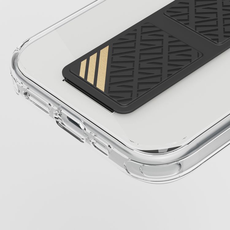 Levelo Morphix Clara Grip Case for iPhone 15 Pro Max, Premium Leather Kickstand Grip, Shock-Proof Edges, 3H Anti-Scratch, Reinforced Corners with Airguard, Multi Positioning Modes for Ultimate Protection and Convenience - Black