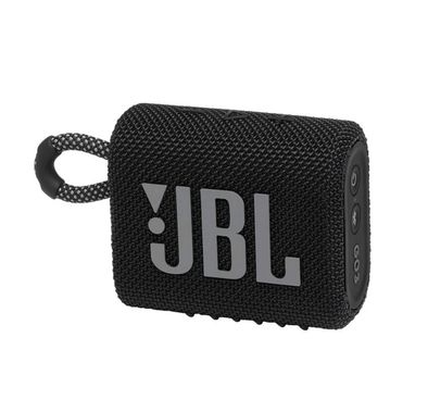 مكبر صوت بلوتوث JBL Go 3 مع وقت تشغيل يصل إلى 5 ساعات، ووقت شحن 2.5 ساعة، مقاوم للماء والغبار، قدرة إخراج 4.2 واط، تصميم محمول وخفيف الوزن، صوت JBL برو - أسود