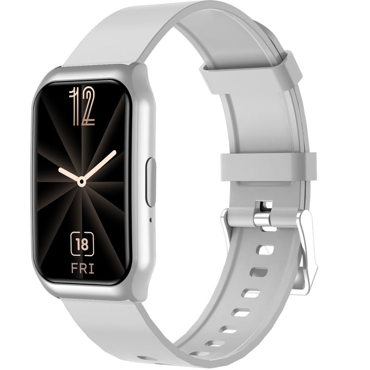 Green Lion Track Fit Smart Watch with 1.45" TFT IPS Display, Bluetooth Version 5.2, Magnetic Charging Type, 2-3 Hours Charging Time, 3-5 Days Working Time, 170 × 320 Pixels Resolution, IP65 Water Resistance Level, Exercise Records, Health Monitoring, Sport Modes, Flashlight, BT Calls - Silver