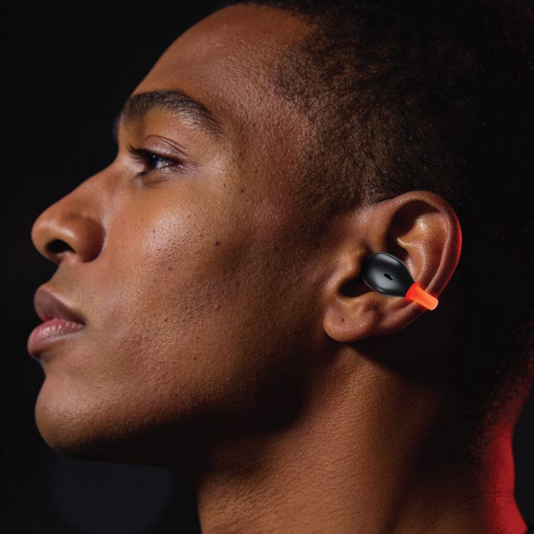 Green Lion Venetian Clip-On Wireless Earbuds with 24 Hours Play Time, 17mm Dynamic Drivers, Bluetooth Version 6.0, ENC Calls, USB-C Charging Port, Leather Finish, Open-Ear Clip-On Design, Titanium Memory Alloy, Ambient LED - Black