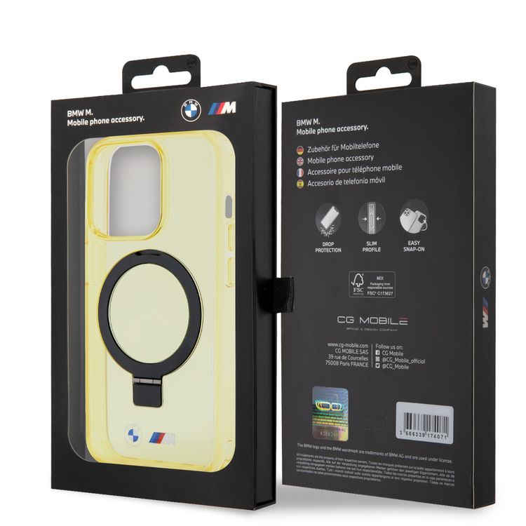 BMW iPhone 15 Pro Max For MagSafe IML Case with Ring Stand  - Yellow