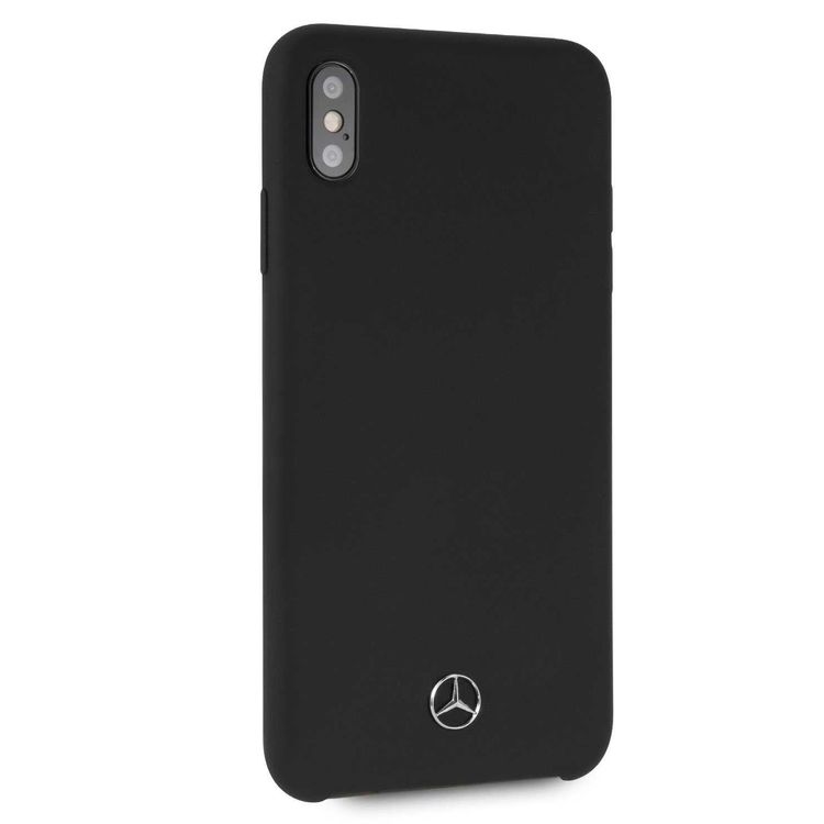CG MOBILE Mercedes-Benz Silicone Phone Case with Microfiber Lining for iPhone Xs Max Officially Licensed - Black