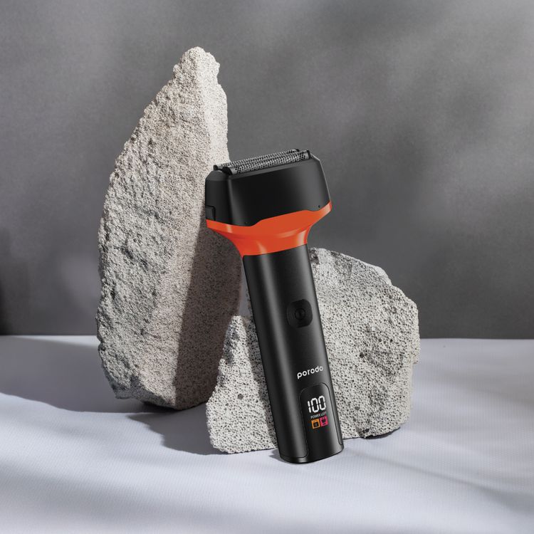 Porodo LifeStyle Dual Purpose Beard Trimmer with Seamless Close Shave, USB-C Charging Interface, 1.5 Hours Charging Time, Up to 60 Minutes Working Time, 400mL Bottle Capacity, IPX5 Water Resistance Level, 1100mAh Battery Capacity, Washable, Digital Display - Black