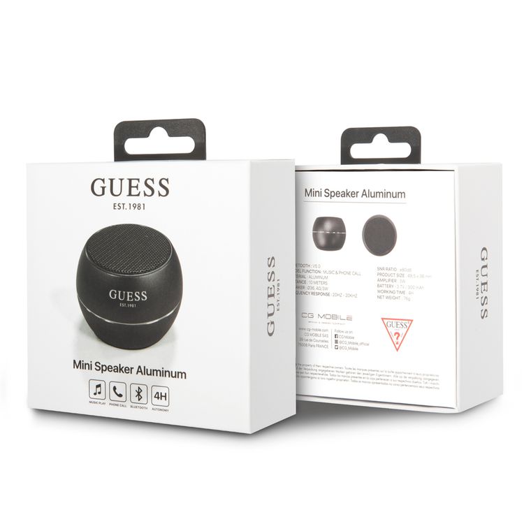 CG MOBILE Guess GUWSALGEK Bluetooth Mini aluminum Speaker 3W, battery 300 mAh - Black