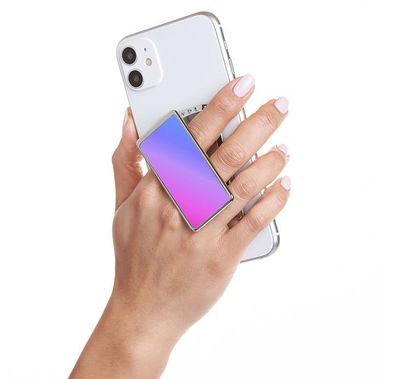 Handl Iridescent Mobile Stand Phone Grip, Pairs with Any Smart Phone, Multi-functional Kickstand, Compatible with Wireless Charging, Phone grip and Stand - Red/Yellow