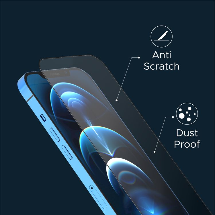 Levelo 9H Anti-Static Twice Tempered Glass Screen Protector Compatible for iPhone 12 / 12 Pro (6.1") Dust & Scratch Resistance - Non-Breakable Edges Screen Guard Protector - Clear