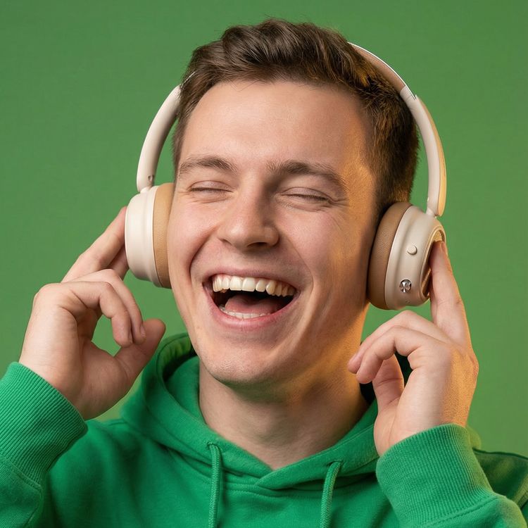 Green Lion Urban Wireless Headphone with 47 Hours Play Time, 40mm Dynamic Drivers, Multi-Function Joystick Control, Crystal-Clear Audio, Adjustable Fit Headband, All-Day Comfort Fit, Type-C Charging, ANC Hybrid Active Noise Cancelling, High-Fidelity Audio, Clear Voice Calling - Beige