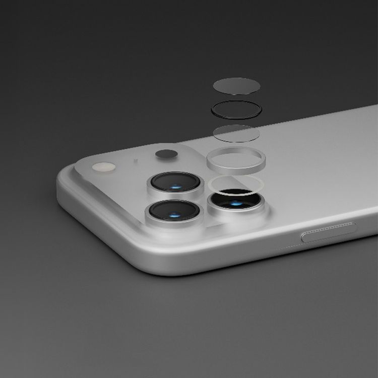 Levelo LucentTrio Camera Lens Protector with 99%  Transmittance for iPhone 17 Pro / 17 Pro Max, Anti-Fingerprint, Anti-Scratch, Double-Sided AR Glass, Oleophobic Coating, Multi-Layer Protection, Strong Adhesive - Titanium Gray