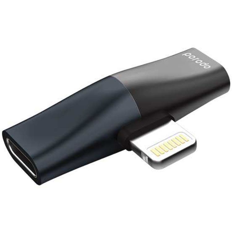 Porodo PD-LLDONG-BK Dual Adapter Lightning Splitter Adapter With Dual Ports For iPhone, lightweight and portable - Black