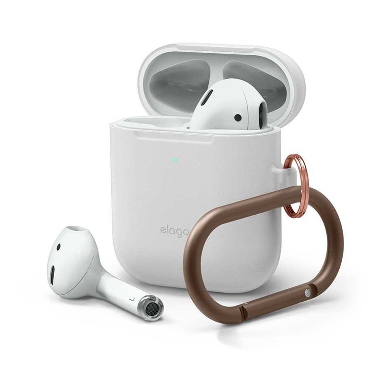 Elago Skinny Hang Case Cover Compatible for Apple AirPods 1&2 Generation, Upgraded Premium Silicone, Front LED Visible, Scratch Resistant, Drop Resistant, Protective Cover